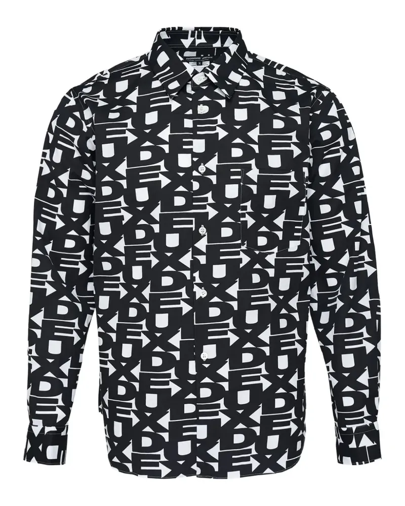 Comme des Garçons logo-print cotton shirt - Schwarz Schwarz