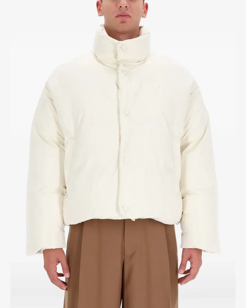 AMI Paris button funnel-neck jacket - Nude Nude