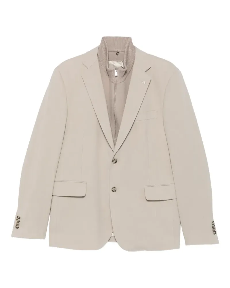 Manuel Ritz stretch flannel-bib blazer - Nude Nude