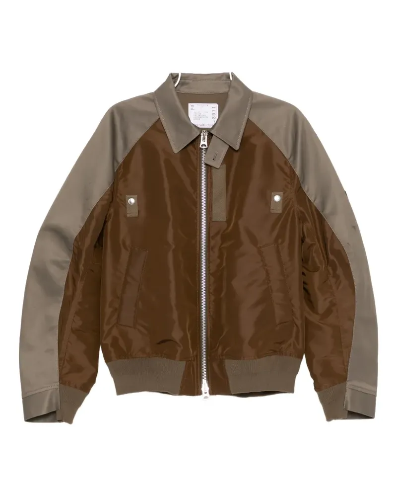 Sacai two-way zip fastening jacket - Braun Braun