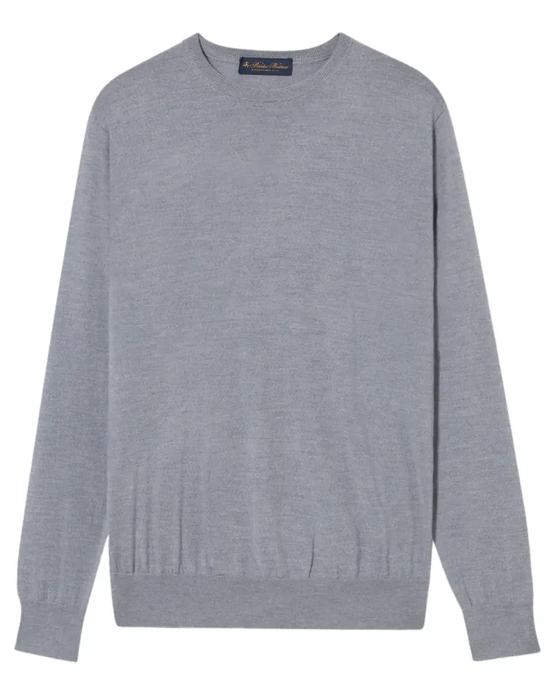 Brooks Brothers Merinopullover mit rundem Ausschnitt - Grau Grau