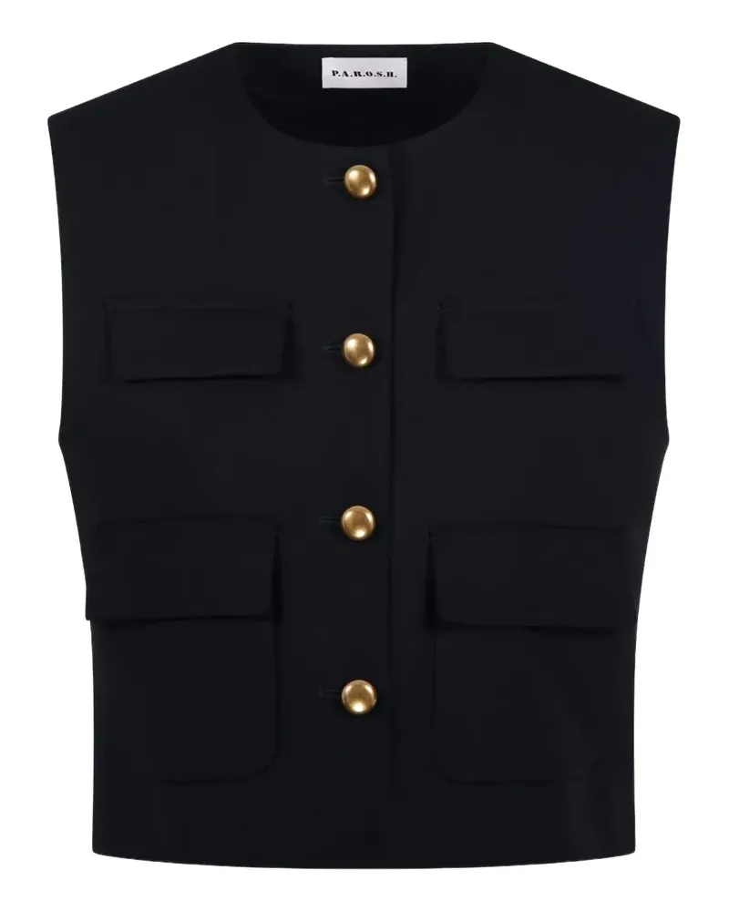 P.A.R.O.S.H. P.A.R.O H. pocket-detail buttoned waistcoat - Schwarz Schwarz