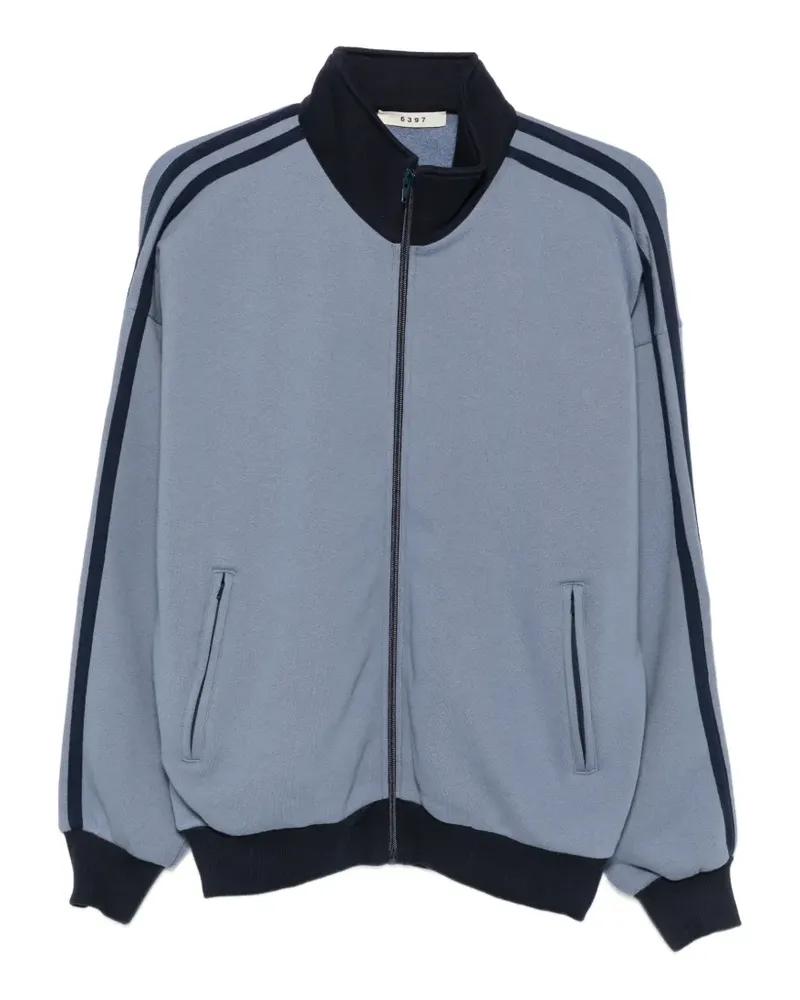 6397 Sweatshirt mit Seitenstreifen und Reißverschluss - Blau Blau