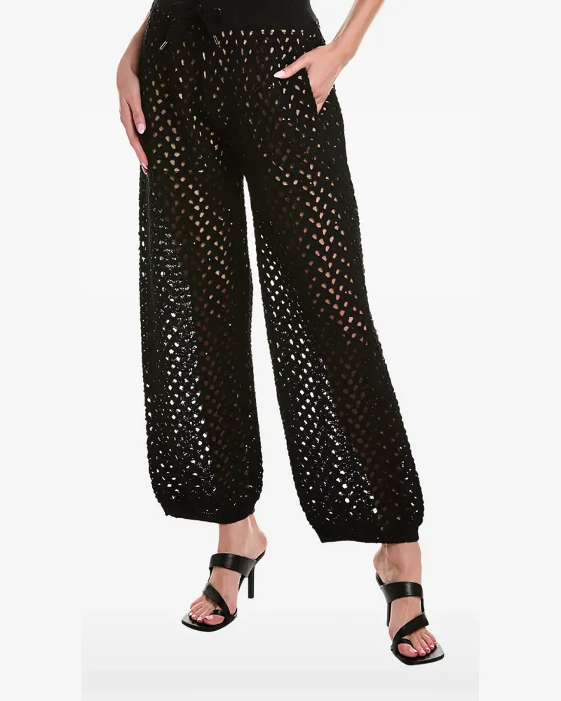 Brunello Cucinelli open-knit drawstring trousers - Schwarz Schwarz