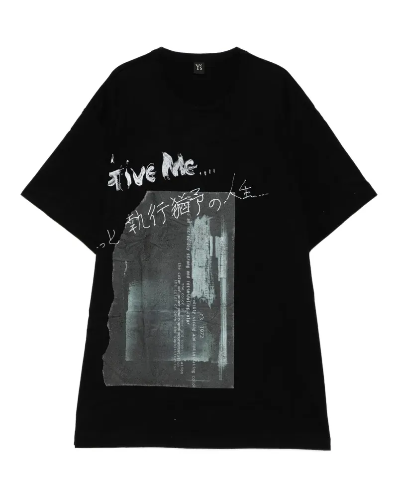 Yohji Yamamoto print T-shirt - Schwarz Schwarz