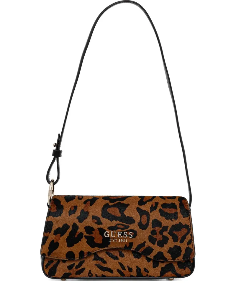 Guess Domitilla leopard-print shoulder bag - Braun Braun