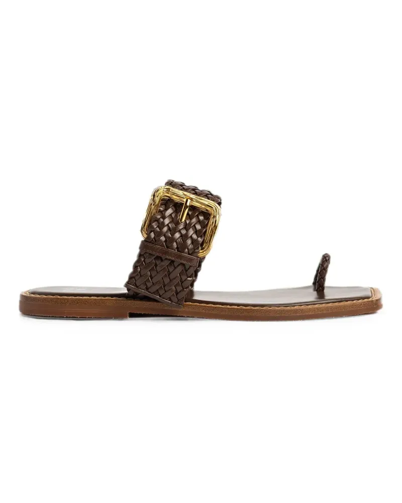 Giuseppe Zanotti woven-strap flat sandals - Braun Braun