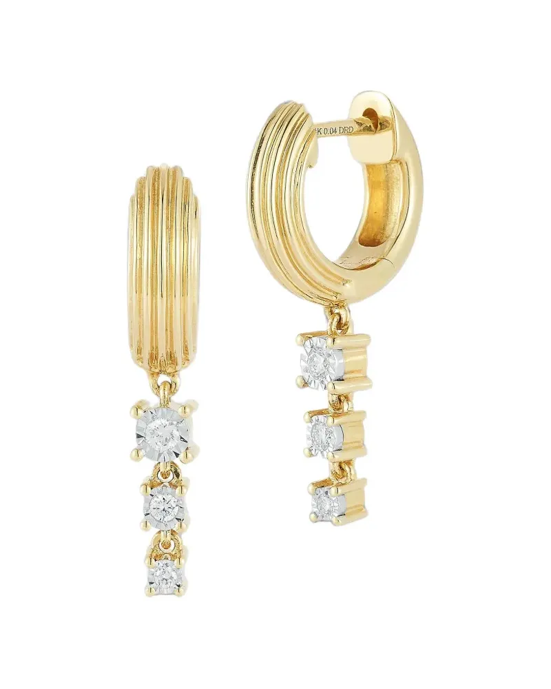 Dana Rebecca Designs Ava Bea Trio diamond drop earrings - Gold Gold