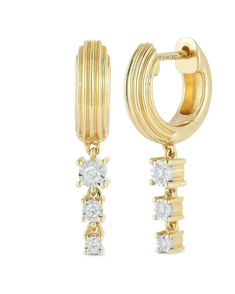 Dana Rebecca Designs Ava Bea Trio Hängeohrringe mit Diamanten - Gold Gold