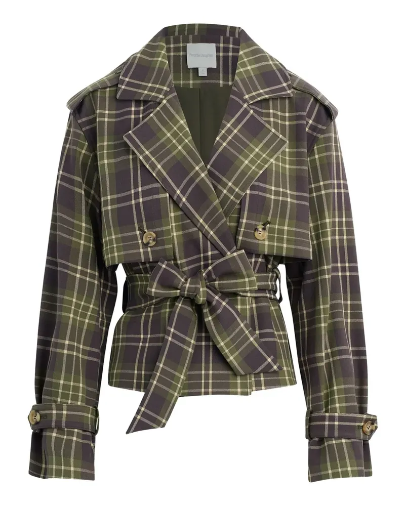 Favorite Daughter Karierte Jacke mit Gürtel - Grün Grün