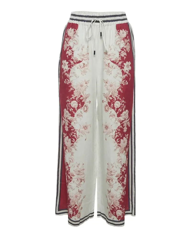 ALEMAIS Marlow floral-print palazzo pants - Weiß Weiß