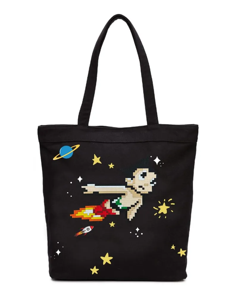 Mostly Heard Rarely Seen Astro In Outerspace Tote Bag Schwarz