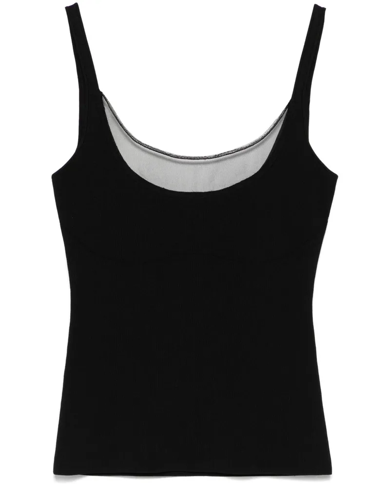 Thierry Mugler Gestricktes Illusion Tanktop - Schwarz Schwarz