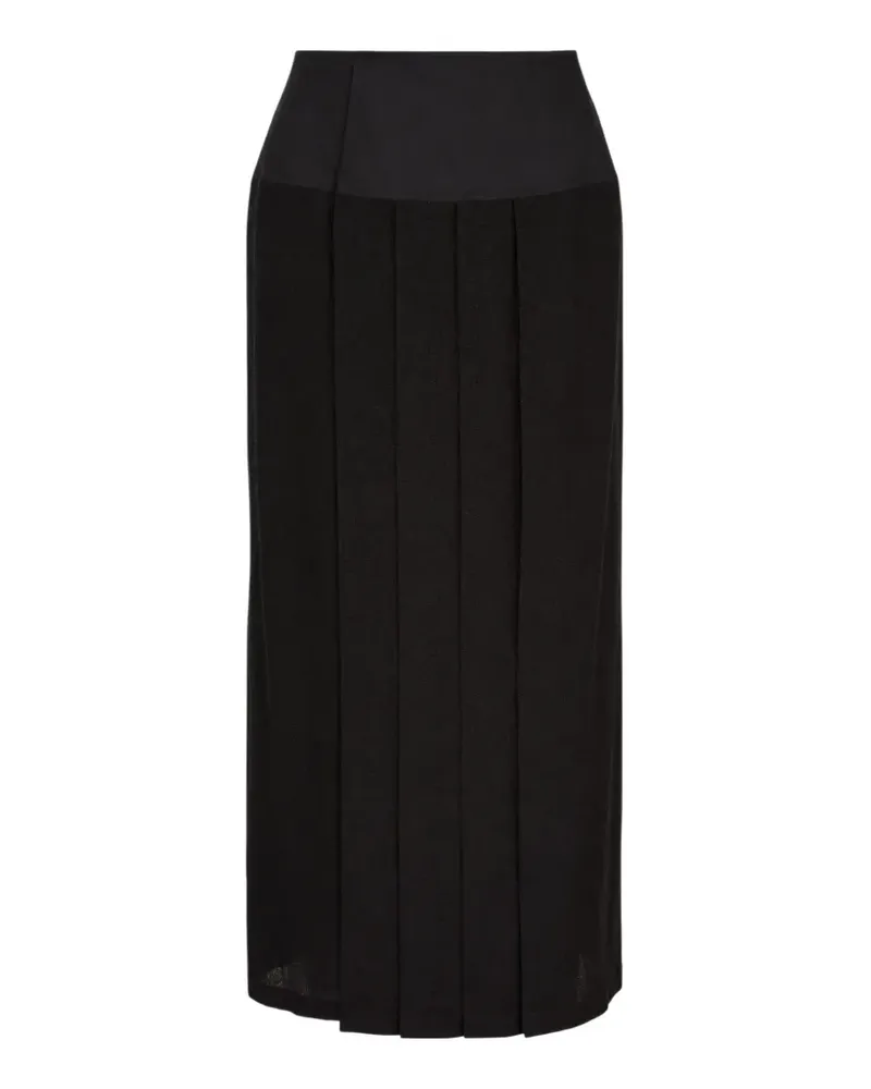 Yohji Yamamoto pleated panelled maxi skirt - Schwarz Schwarz