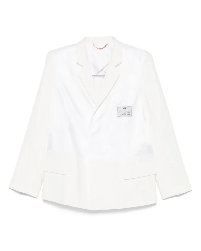 Victoria Beckham Sakko mit Logo-Patch - Weiß Weiß