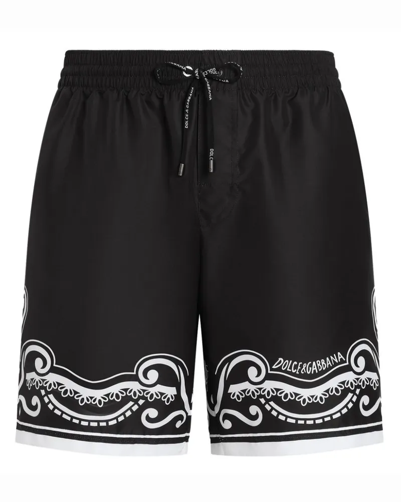 Dolce & Gabbana Badeshorts mit Bandana-Print - Schwarz Schwarz