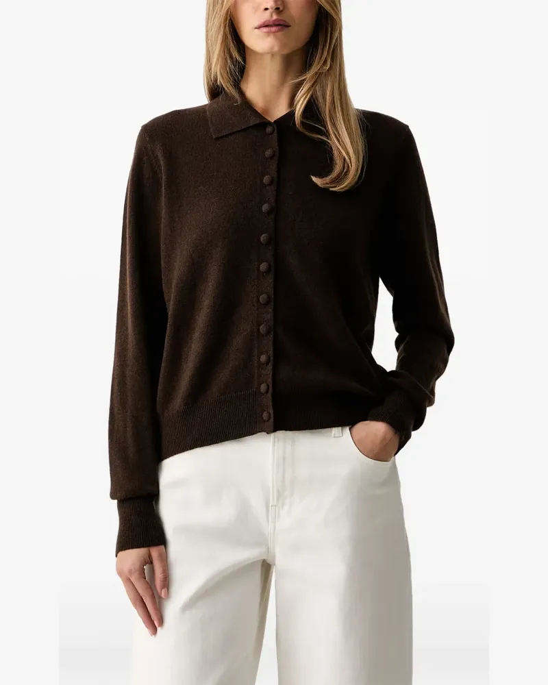 VICOLO button-up polo-collar cardigan - Braun Braun