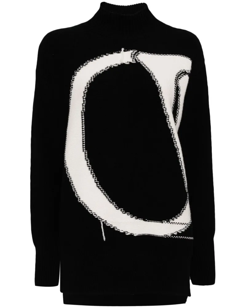 OFF-WHITE Pullover mit Maxi-Logo - Schwarz Schwarz