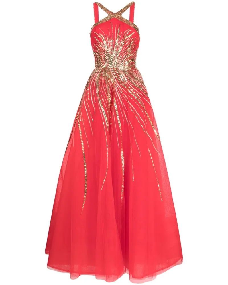 Saiid Kobeisy Robe mit Pailletten - Rot Rot