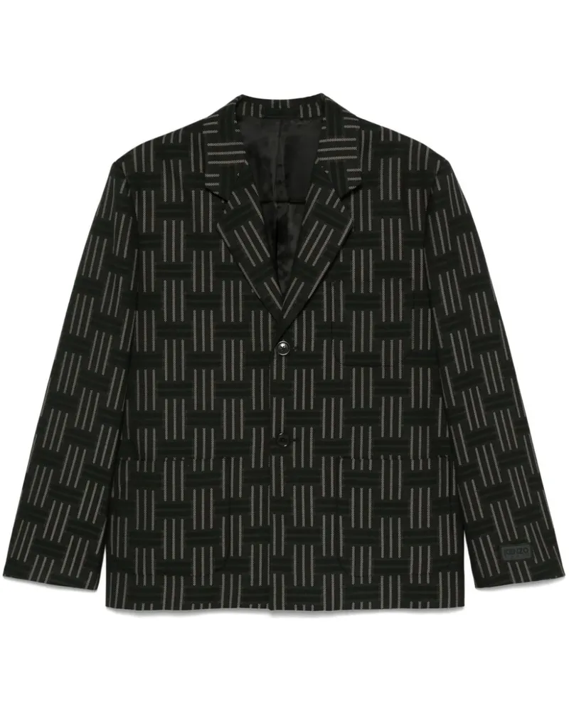 Kenzo Sakko mit Jacquardmuster - Schwarz Schwarz