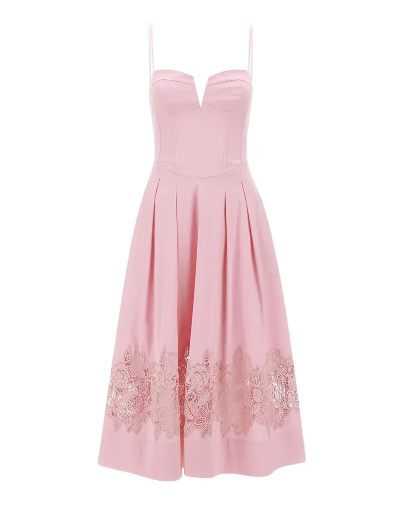 Rebecca Vallance Montreux Midikleid mit Spitzeninlay - Rosa Rosa