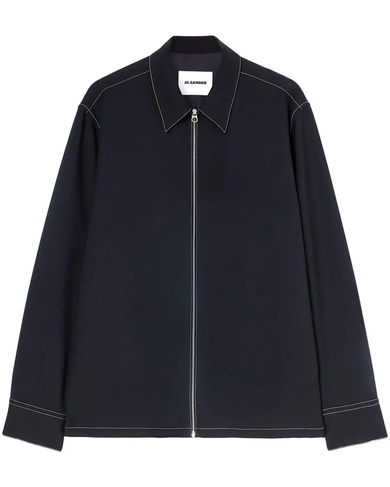 Jil Sander Hemdjacke mit Reißverschluss - Blau Blau