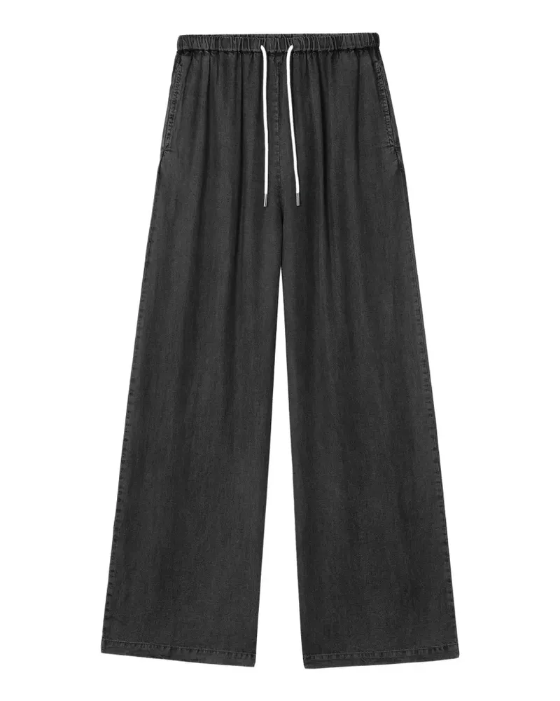 b+ab drawstring-waist wide-leg jeans - Schwarz Schwarz