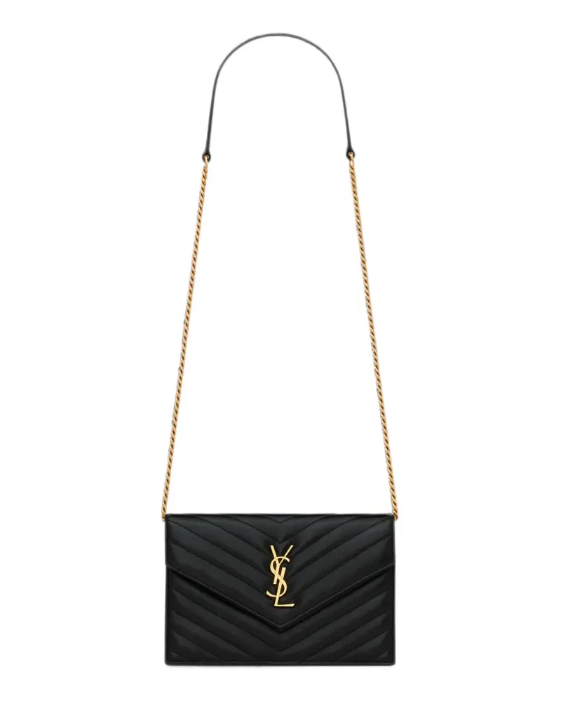 Saint Laurent Gesteppte Cassandre Clutch mit Zickzackmuster - Schwarz Schwarz