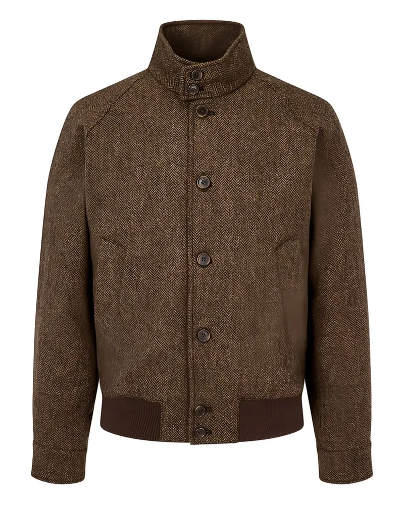 ManOnTheBoon Klassische Harrington-Jacke - Braun Braun