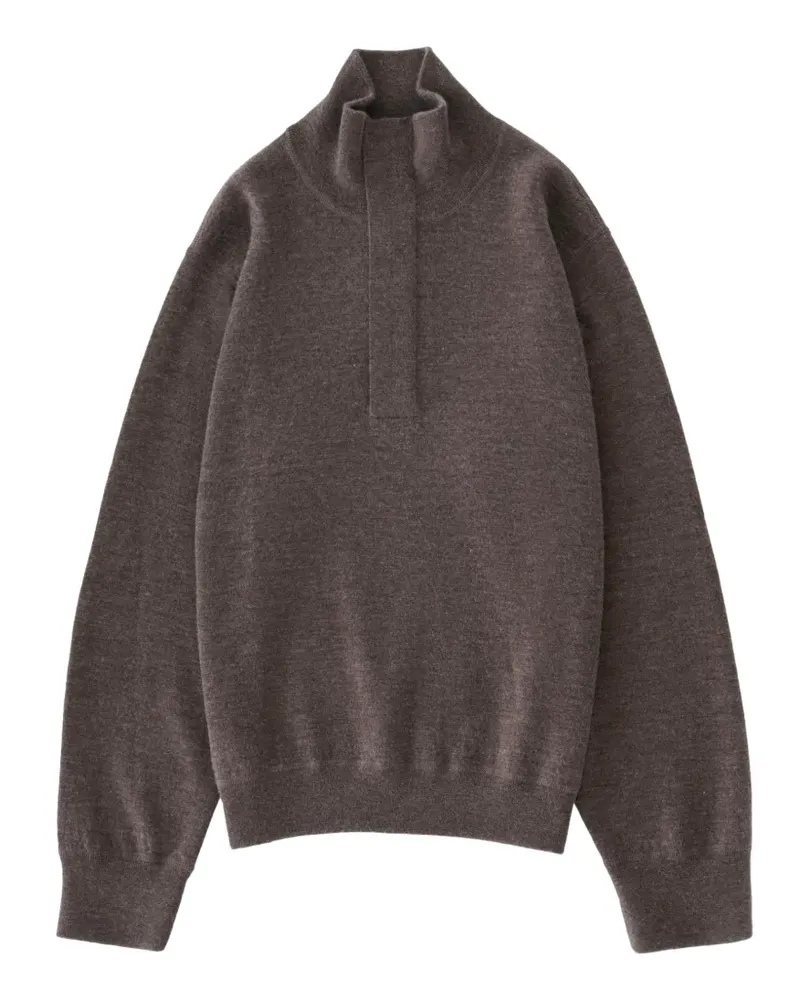 Studio Nicholson Falmouth Pullover mit Reißverschluss - Braun Braun