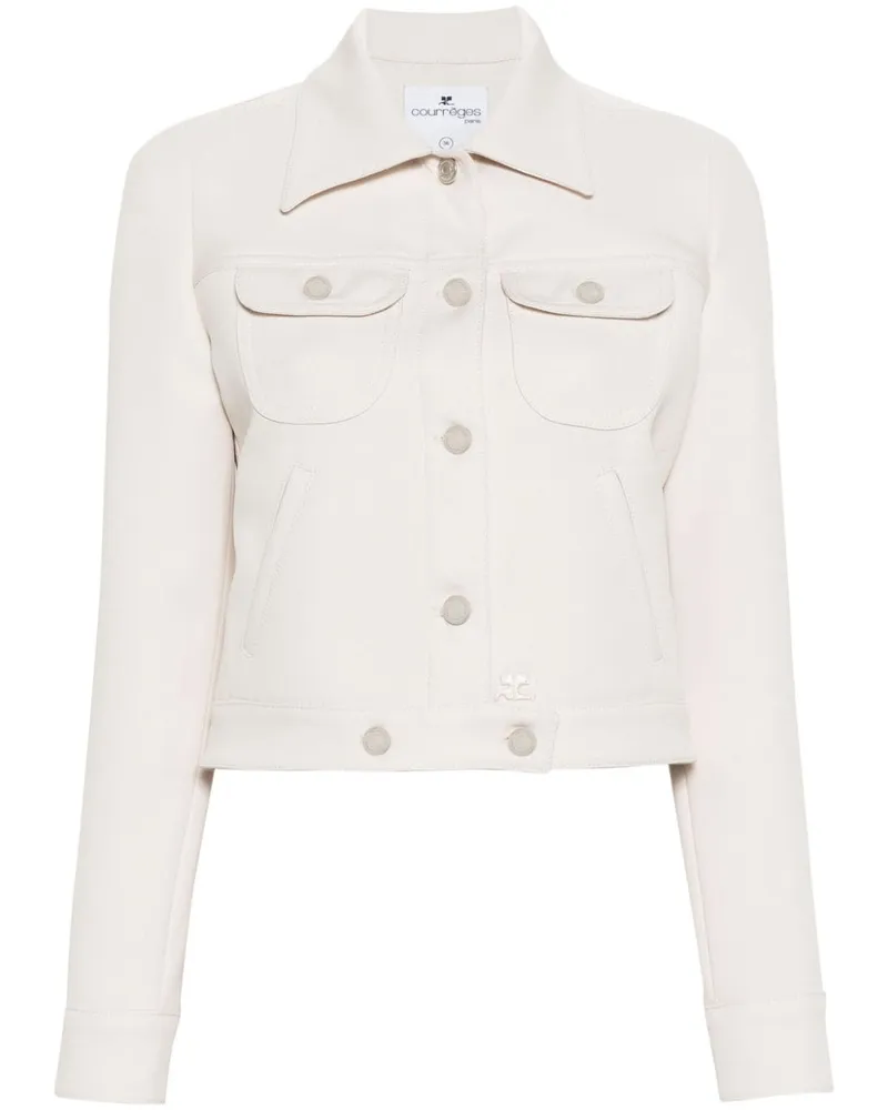 Courrèges Cropped-Jeansjacke - Nude Nude