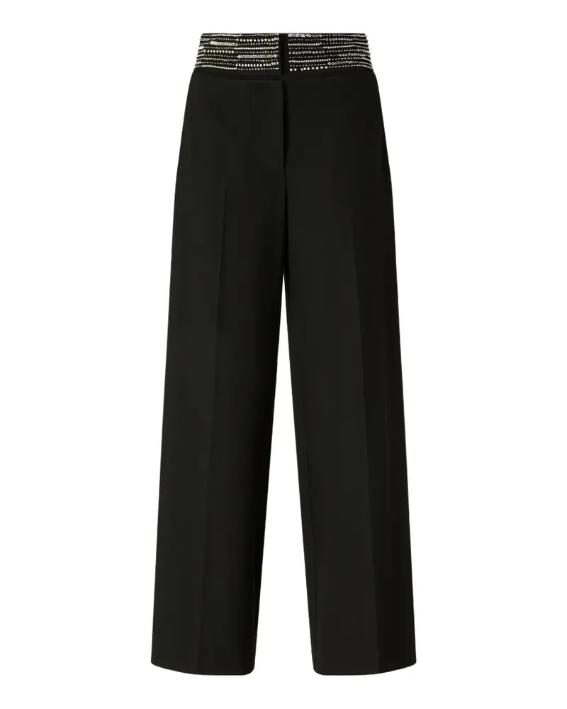 Pinko Weite Hose mit Kristallen - Schwarz Schwarz