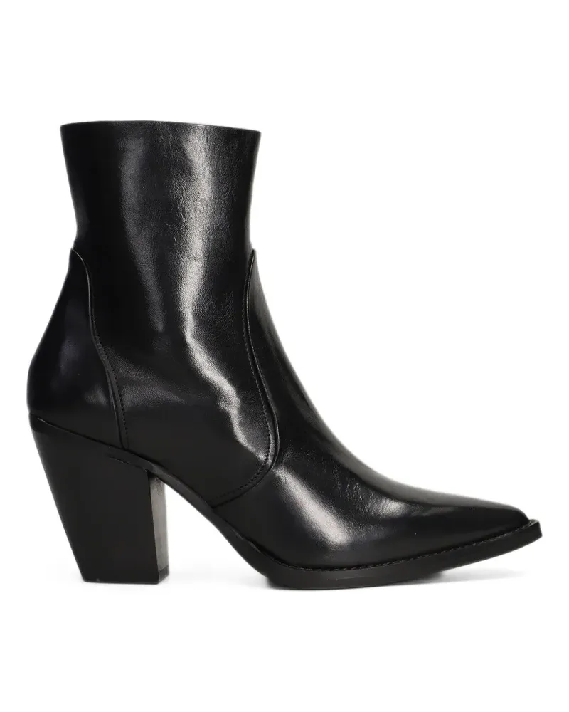 Julie Dee pointed-toe leather boots - Schwarz Schwarz