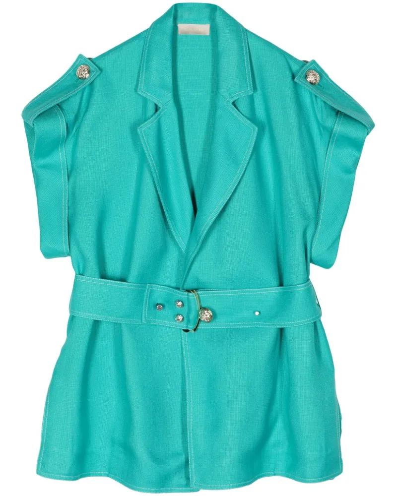 Elie Saab Hemdjacke mit Gürtel - Blau Blau