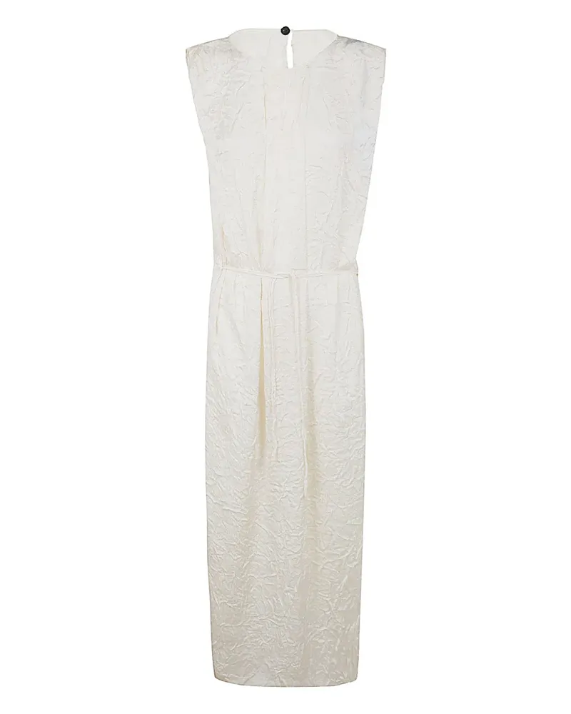 Maria Calderara Kleid in Knitteroptik - Weiß Weiß