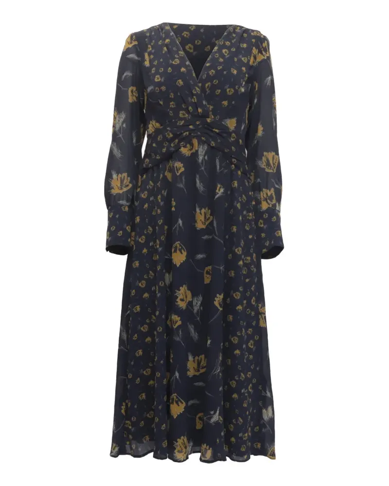 ba&sh Finaya floral-print long sleeve dress - Blau Blau