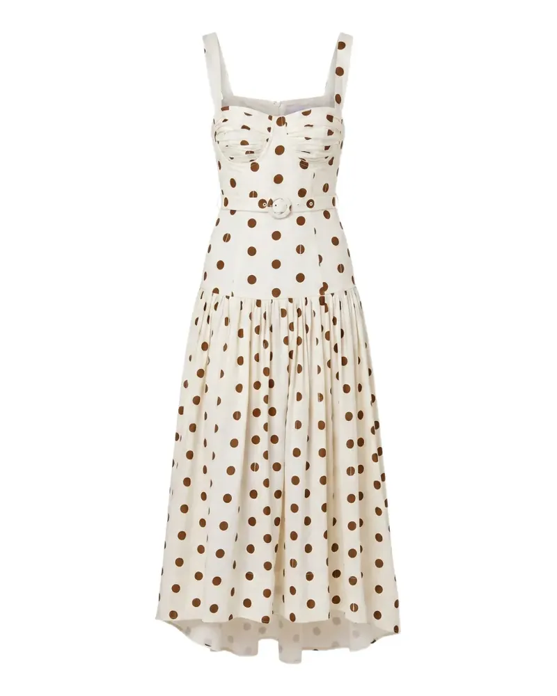 NICHOLAS polka-dot belted dress - Nude Nude
