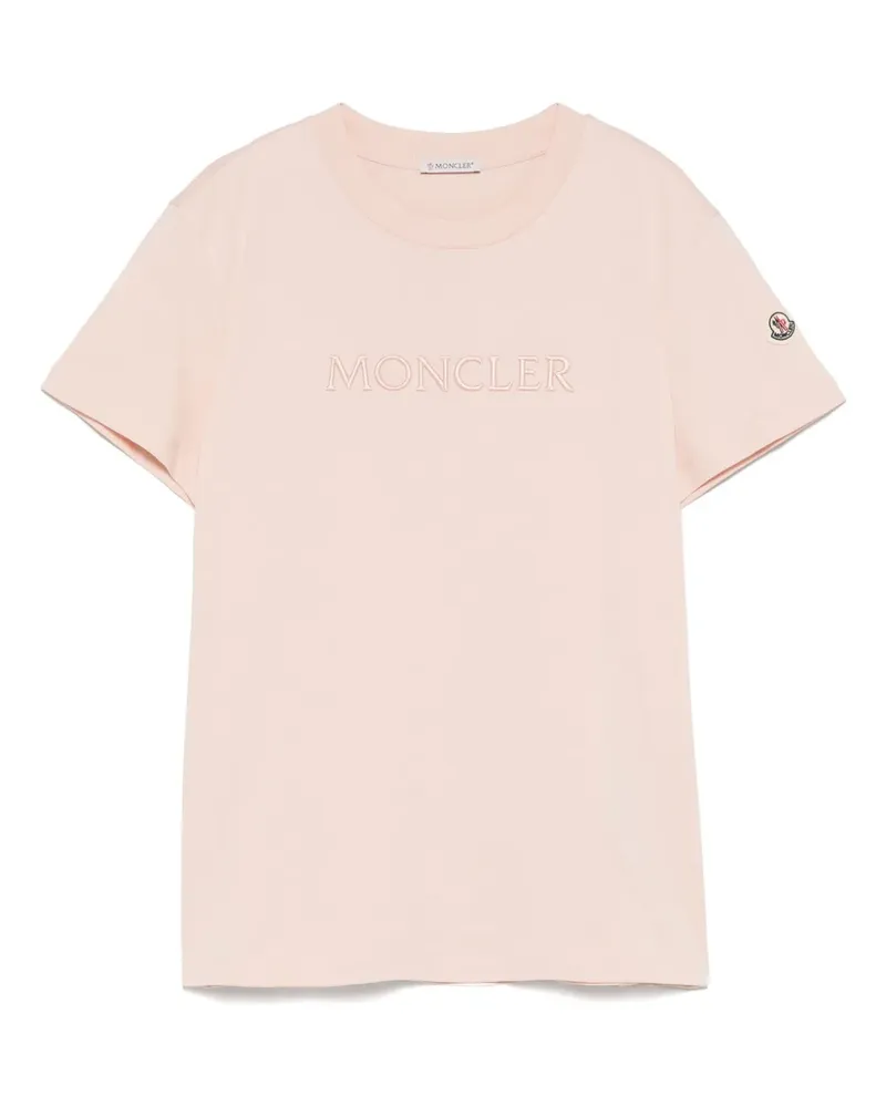 Moncler T-Shirt mit Logo-Stickerei - Rosa Rosa