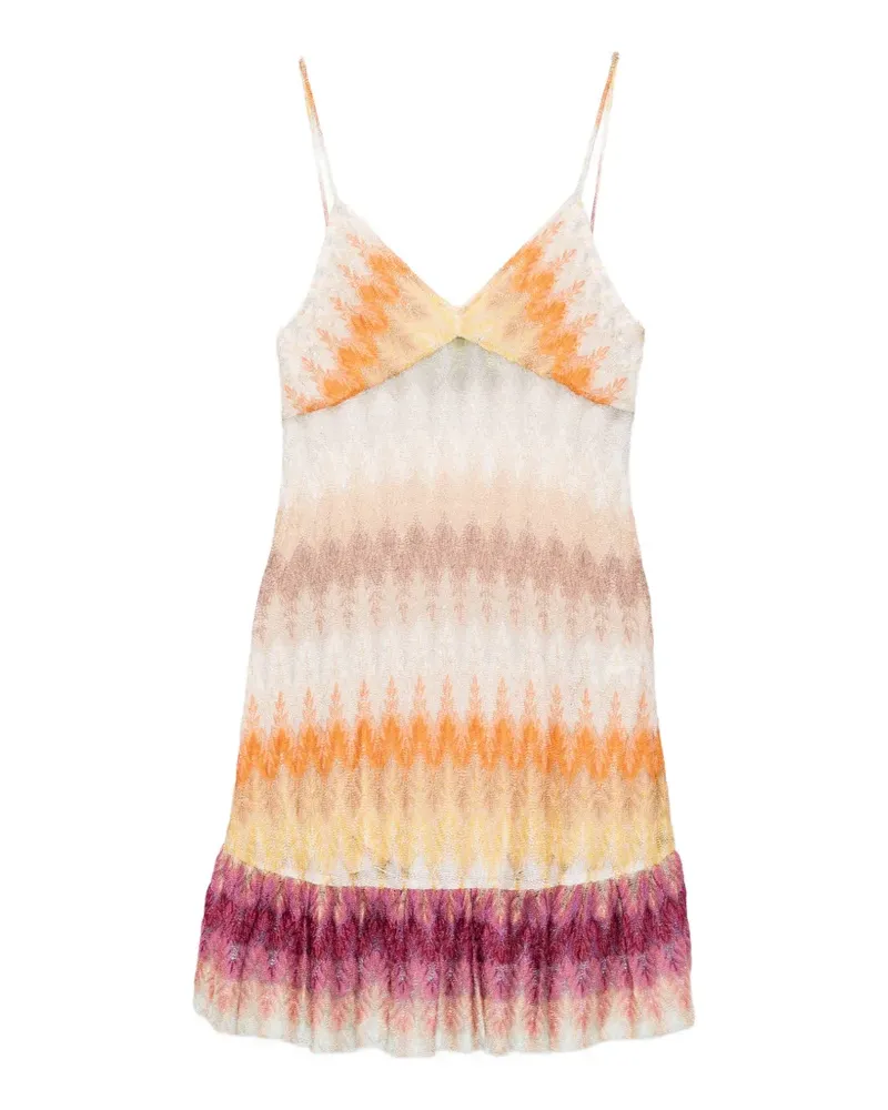 Missoni Gerüschtes Minikleid mit Zickzackmuster - Nude Nude