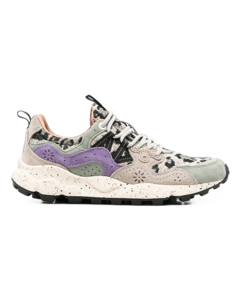 Flower MOUNTAIN Yamano 3 leopard-print panelled sneakers - Nude Nude