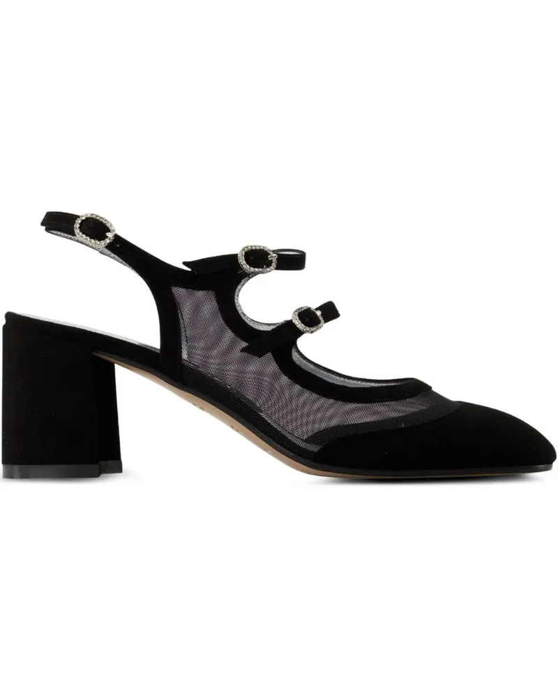 Carel Bananight Mesh-Pumps mit Schnalle 60mm - Schwarz Schwarz