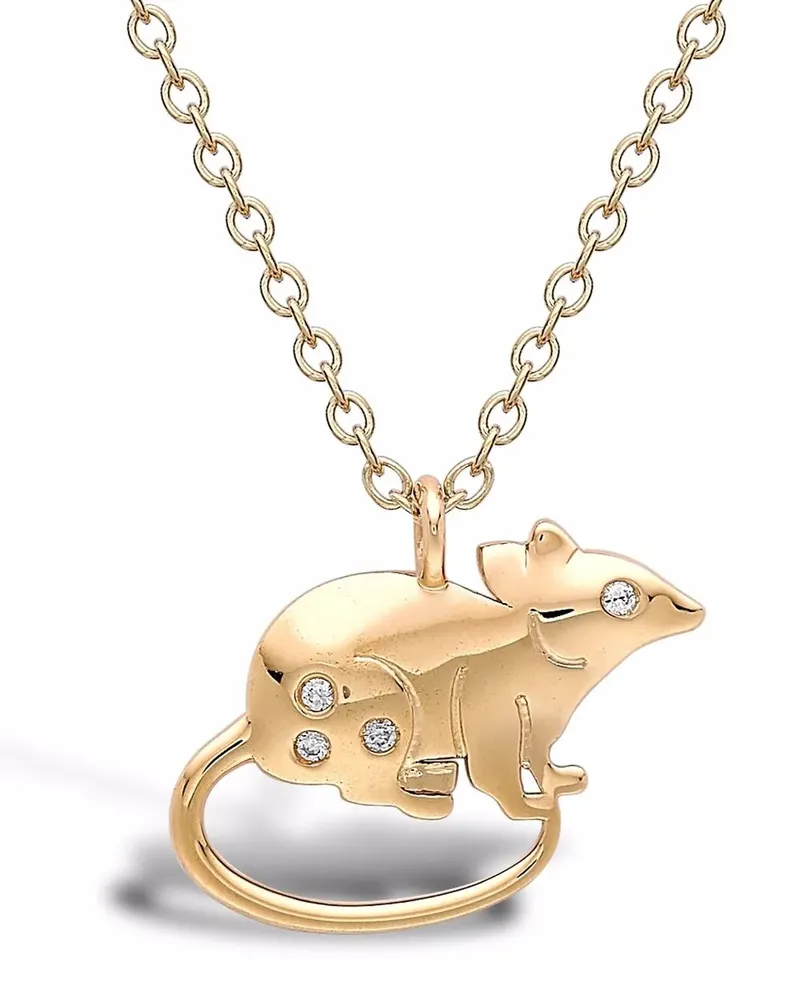 Pragnell 18kt Gelbgoldhalskette mit Diamantanhänger Gold