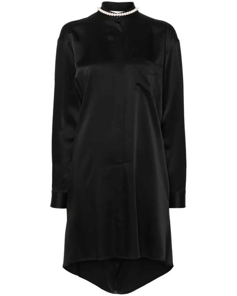 Moschino Hemdkleid mit Kunstperlen - Schwarz Schwarz