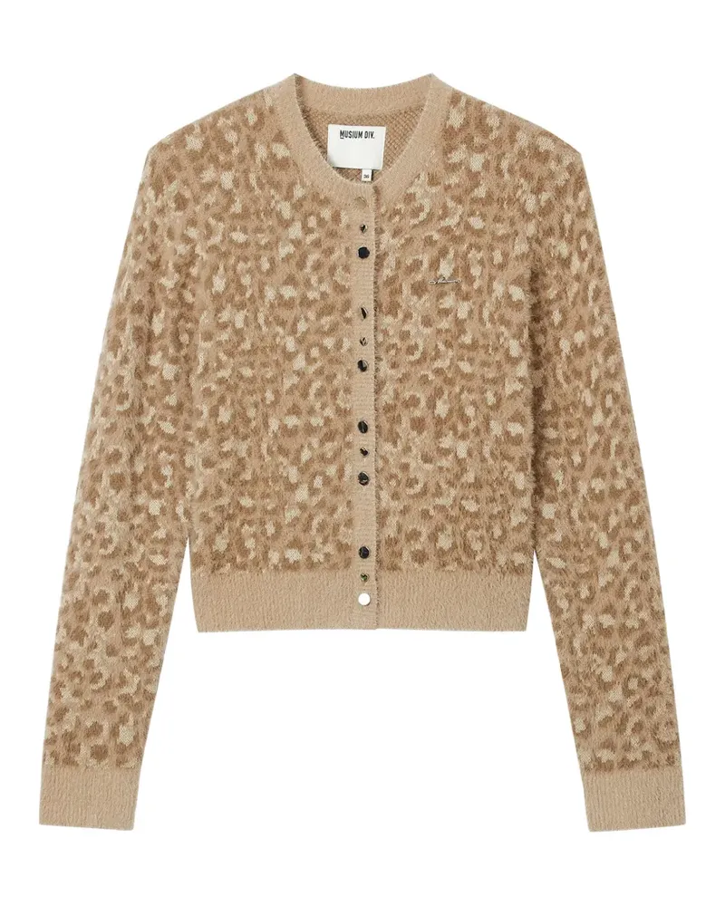 Musium Div. Verzierter Cardigan mit Leopardenprint - Nude Nude