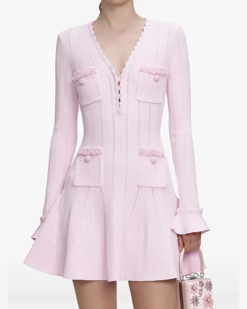 Self-Portrait Minikleid mit Perlen - Rosa Rosa