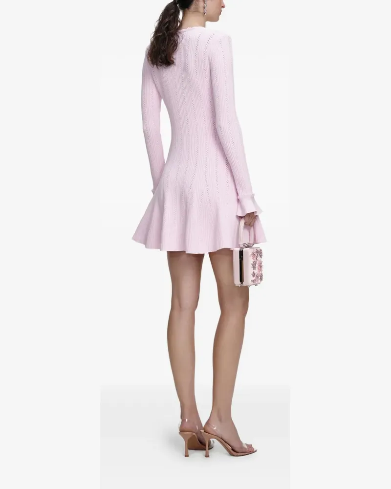 Self-Portrait pearl-embellishment mini dress - Rosa Rosa