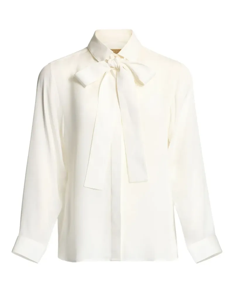 Elie Saab bow-detail silk shirt - Weiß Weiß