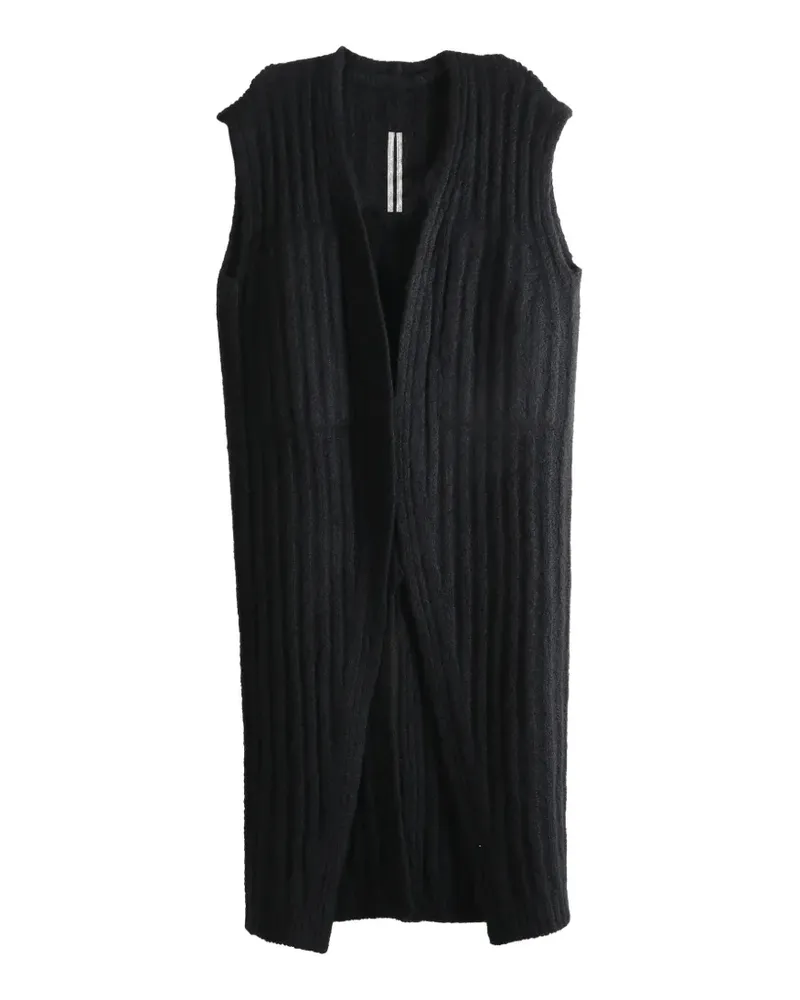 Rick Owens ribbed-knit sleeveless cardicoat - Schwarz Schwarz