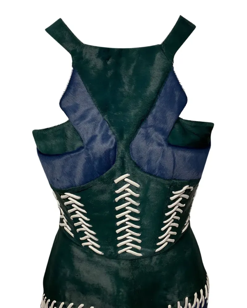 Peter Pilotto colour-block leather top - Grün Grün