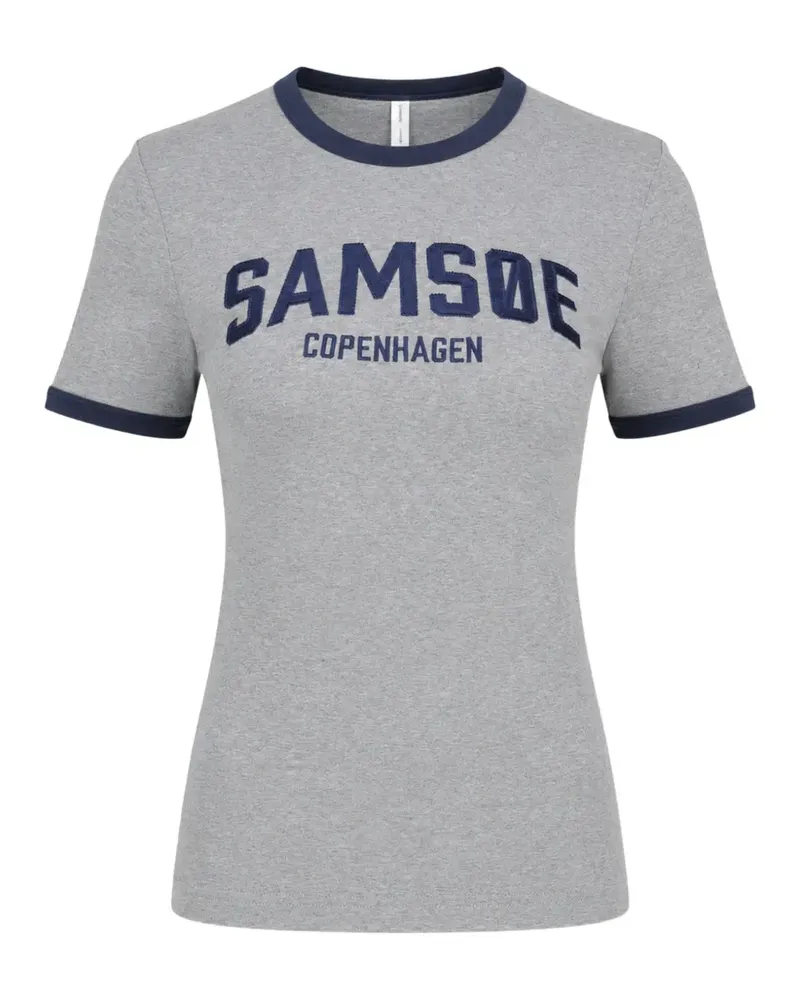 Samsøe & Samsøe Sabond T-Shirt mit Logo - Grau Grau